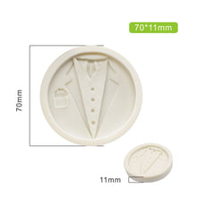 Load image into Gallery viewer, father&#39;s day silicone moulds - dad&#39;s backview, bowtie, mustache, and suit heart shaped suit
