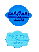 Load image into Gallery viewer, custom wedding cookie stamp - mr &amp; mr est custom date, blank, or 2021 - welcome to our story custom date stamp
