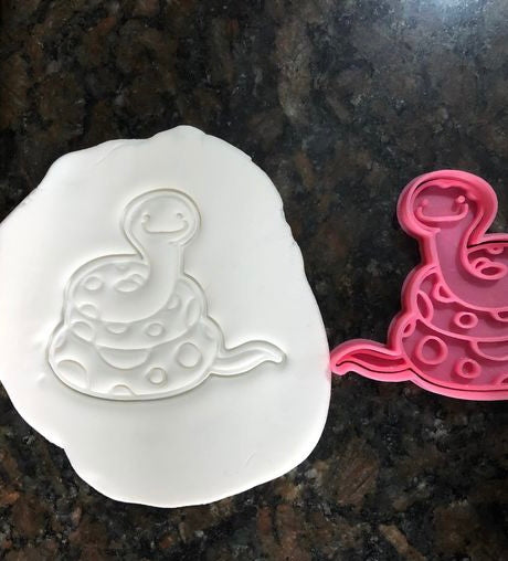 reptile cookie cutter and stamp - snake and crocodile snake