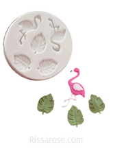 Load image into Gallery viewer, flamingo mould palm leaves mould tropical sugarcraft soap
