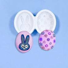 Load image into Gallery viewer, easter egg silicone mould rabbit flower bunny
