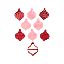 Load image into Gallery viewer, Christmas Bells Cookie Cutter Stamp baubles Star Poinsettia Floral Bell
