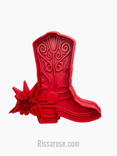 Load image into Gallery viewer, cowboy theme cookie cutter boot hat star leather boot

