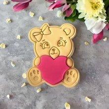 Load image into Gallery viewer, Panda Bear with Heart Cookie Cutter Stamp Valentines day
