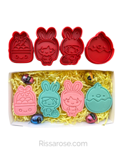 Load image into Gallery viewer, Easter Bunny pyo Cookie Cutter Stamp Bunny Girl Bunny Boy Chick Sheep Easter Eggs basket
