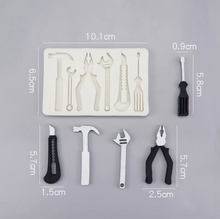 Load image into Gallery viewer, tool silicone mould - father&#39;s day - knife, hammer, spanner, and screw driver
