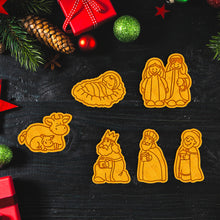 Load image into Gallery viewer, Traditional Christmas Nativity Scene Cookie Cutter Stamp Merry Christmas Baby Jesus Cross
