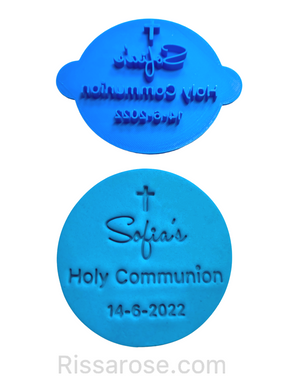 holy communion cross cookie stamp fondant embosser christening cookie personalised stamp gift custom name date