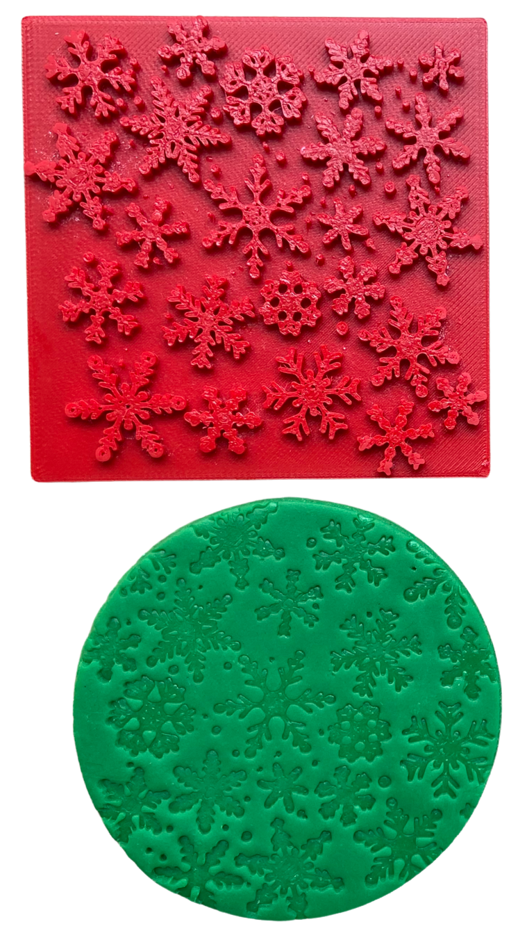 snowflake texture cookie stamp xmas winter wonderland frozen theme snow texture stamp