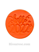 Load image into Gallery viewer, happy new year 2022 cookie fondant stamps embosse wine glass chin chin 2022 fireworks celebrition hello 2022 star
