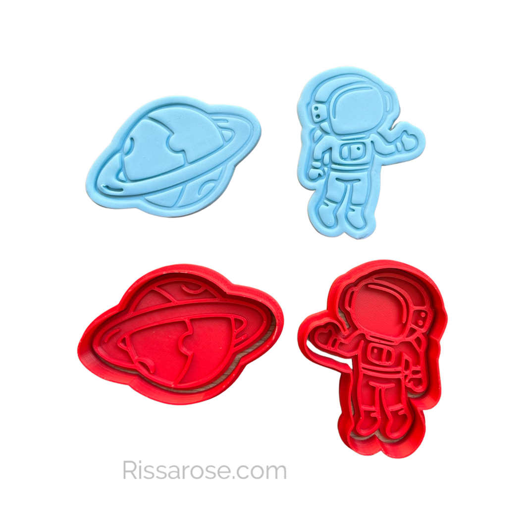 Space Cookie Elements Cutter Stamp Space Rocket Space Ship Planet Astronaut