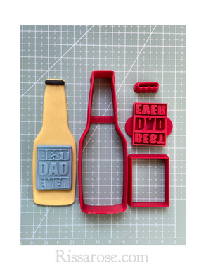 beer fondant cutter set father's day best dad ever