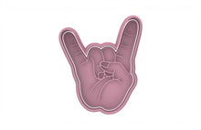 Load image into Gallery viewer, Rock cookie cutter mini embosser hand gesture dad you rock
