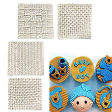 Load image into Gallery viewer, knitting texture silicone mould - cake decorating - fondant gum paste icing
