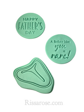 Load image into Gallery viewer, rare dad cookie stamps -steak you are rare happy father&#39;s day
