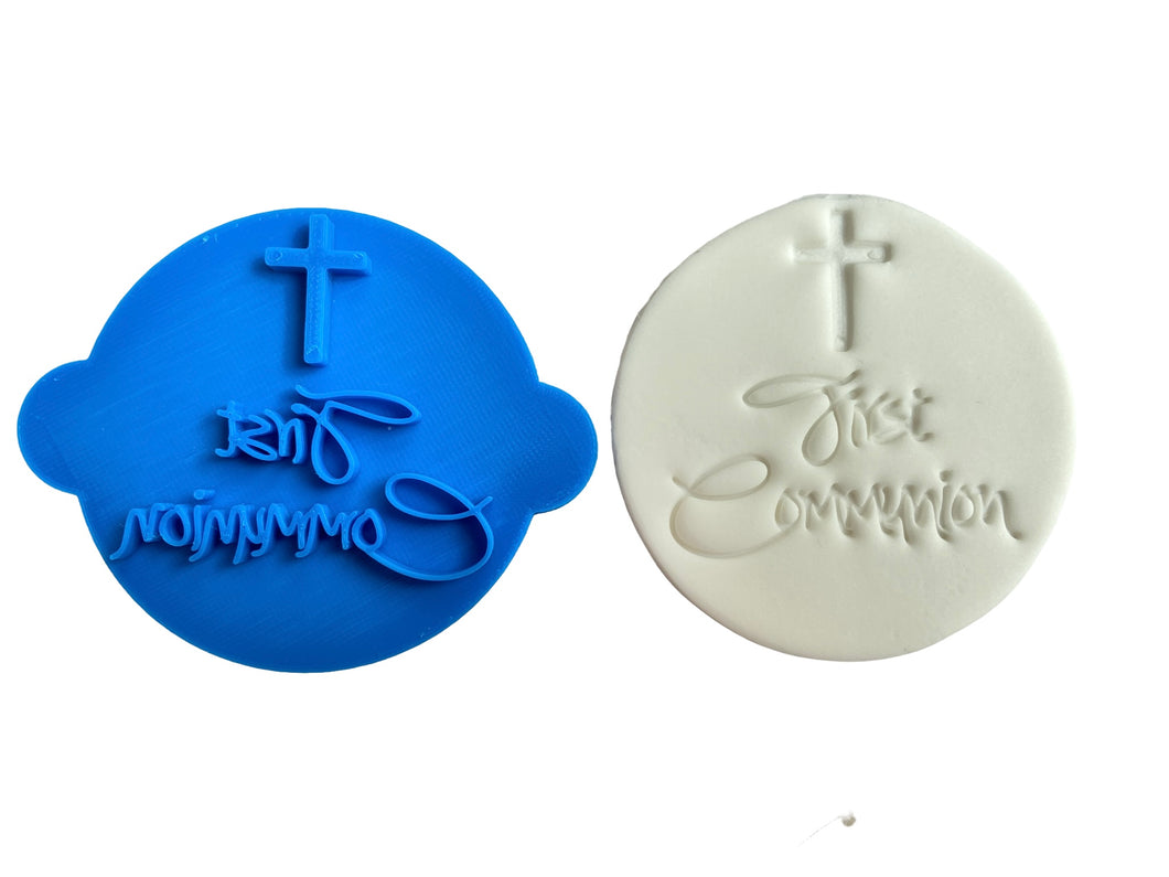 first communion cross cookie stamp fondant embosser christening cookie personalised first communion