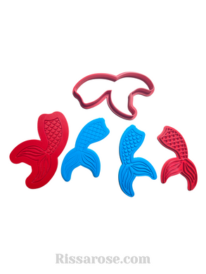 mermaid tail cookie cutter embosser