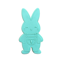 Load image into Gallery viewer, Cute boy girl bunny Cookie Cutter Debosser Easter overall egg carrot
