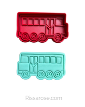 Load image into Gallery viewer, Transportation Road Signs Cookie Cutter Stamp Stop Sign Crossing Tree Airplane Parking Traffic light Ambulance Train
