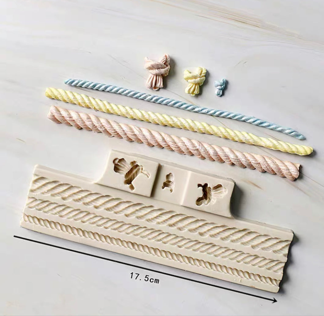 rope and knots silicone mould 3 rope cavities plus 3 knots cavities
