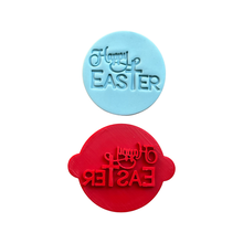 Load image into Gallery viewer, Happy Easter Stamp Fondant Clay Cross He is Resin

