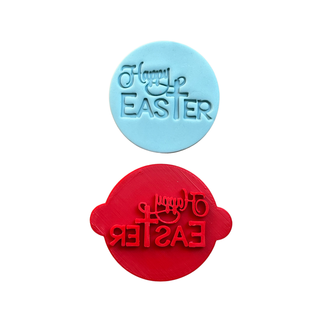 Happy Easter Stamp Fondant Clay Cross He is Resin