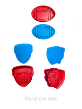 Load image into Gallery viewer, australia football cookie cutter stamp afl footy melbourne demons western bulldog set of 3
