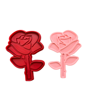 Load image into Gallery viewer, Rose Cookie Cutter Stamp single rose Valentine&#39;s day Wedding Mother&#39;s day
