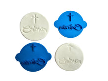 Load image into Gallery viewer, first communion cross cookie stamp fondant embosser christening cookie personalised
