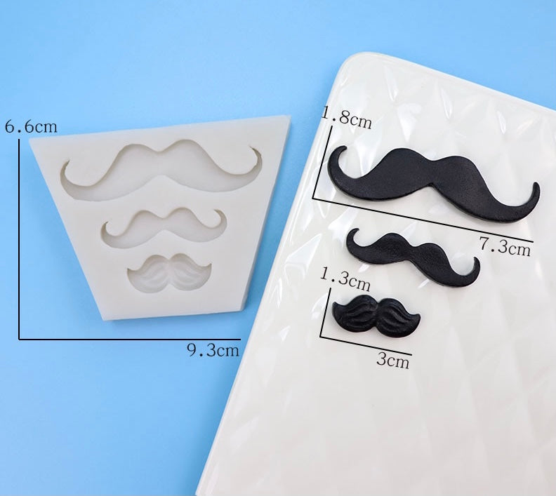 father's day silicone moulds - dad's backview, bowtie, mustache, and suit 3 mustaches