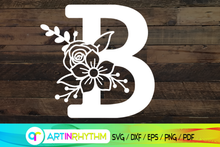 Load image into Gallery viewer, floral alphabet cookie debossers mother&#39;s day letter b

