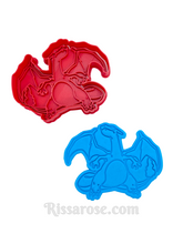 Load image into Gallery viewer, pokemon style cookie cutter fondant embosser charizard
