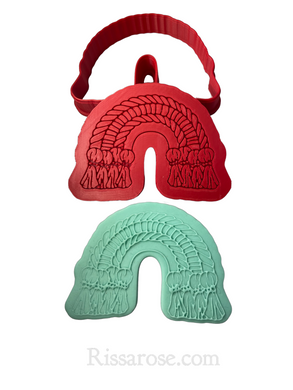 macrame rainbow cookie cutter fondant debosser boho chic bohemian