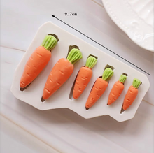 Load image into Gallery viewer, carrots silicone mould easter cupcake cake mould 6 carrots
