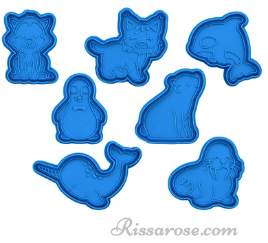 antarctic animals cookie cutters stamps polar bear