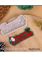 Load image into Gallery viewer, Merry Christmas Sign Silicone Mould cookie cutter
