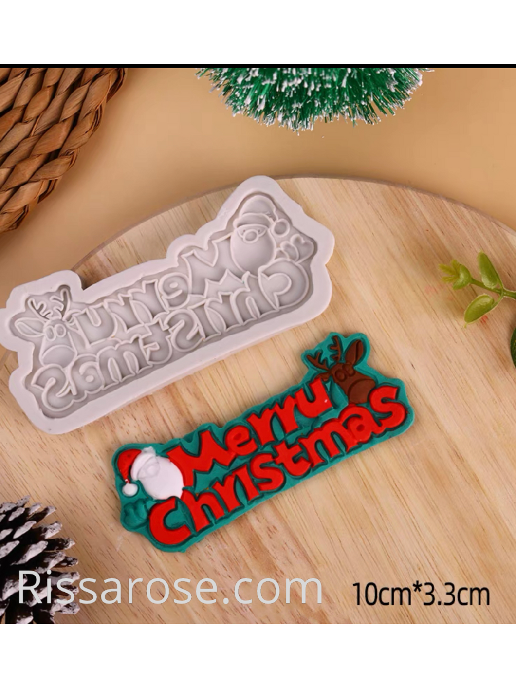Merry Christmas Sign Silicone Mould cookie cutter