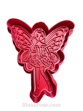 Load image into Gallery viewer, fairy cookie cutter embosser butterfly emboser

