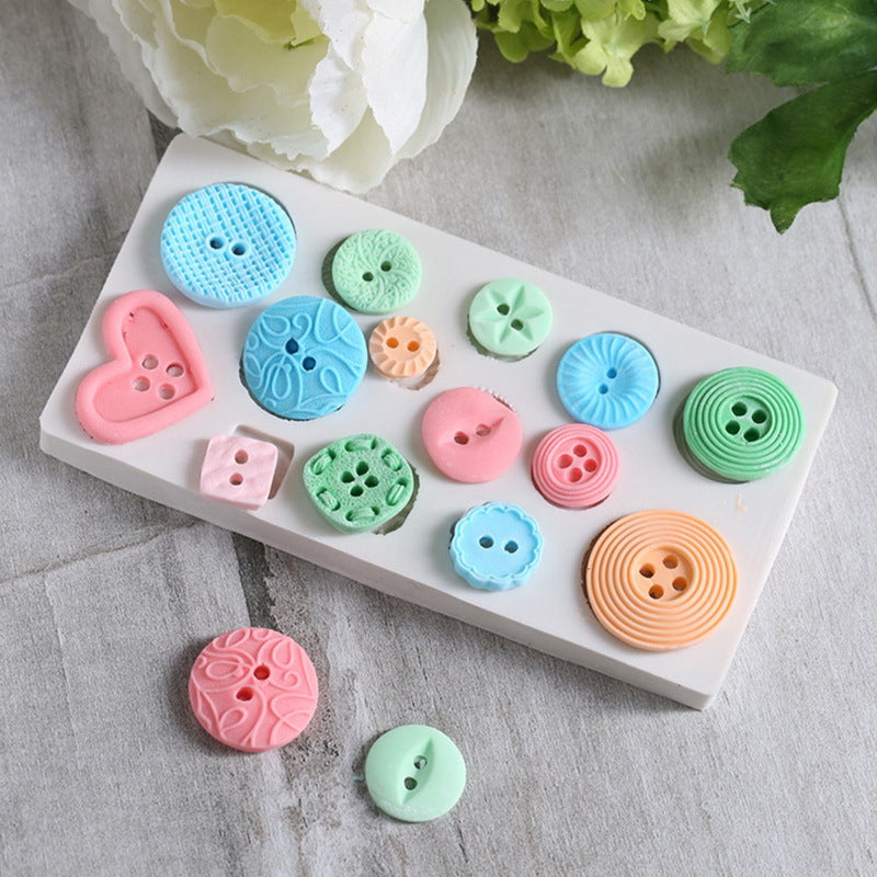 buttons silicon mould heart square round shape cake fondant sugarcraft soap