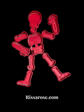 Load image into Gallery viewer, halloween skeleton cookie cutter stamp anatomy puzzle body bones
