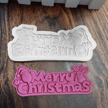 Load image into Gallery viewer, Merry Christmas Sign Silicone Mould cookie cutter
