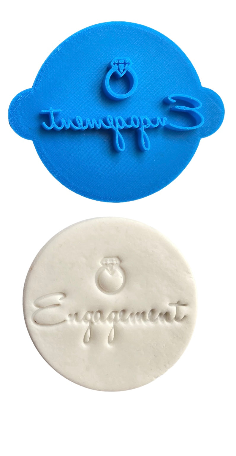 custom engagement cookie stamp diy stamp personalized initial engagement party cookie engagement