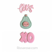 Load image into Gallery viewer, Let&#39;s avocado cookie cutter xo debosser valentine&#39;s day
