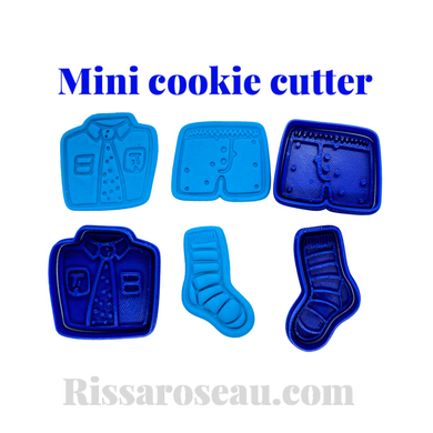 father's day cookie cutter and embosser - socks, shirts, and underwear