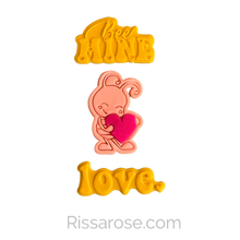 Load image into Gallery viewer, Valentine&#39;s cookie Bee mine theme bee cutter love debosser
