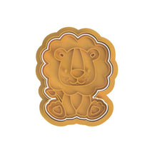 Load image into Gallery viewer, Safari Animals Cookie Cutter Stamp Lion Monkey Hippo Giraffe Hippopotamus Elephant
