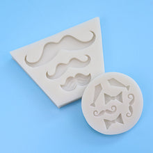 Load image into Gallery viewer, movember men mental health awareness cookie stamp moustache silicone mould moustache and tie moulds
