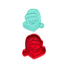 Load image into Gallery viewer, The Grinch Cookie Cutter Stamp Heart Sign Christmas Hohoho full body
