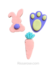 Load image into Gallery viewer, Easter cookie cutter set rabbit tail feet carrot multi piece cutter
