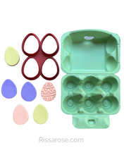Load image into Gallery viewer, Multi eggs Cutter Cookie Fondant Easter fit egg carton
